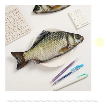 1-10 бр. Творчески молив случай с имитация на солена риба, молив случай е с голям капацитет, чанта за моливи, Забавни училищни пеналы, канцеларски материали