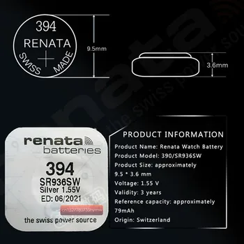 10 x Кнопочной Батерии renata 394 SR936SW AG9 За Часа Инструменти За Ремонт Часа Клетъчни Батерии