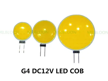 2 ЕЛЕМЕНТА G4 LED COB 12V 180 градуса светлинен COB LED G4 DC12V полилей лампа кристален крушка Плоска кръгла тънка led ЛАМПА G4 LED-КОЧАН
