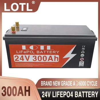 24V LiFePO4 Батериите 300AH 200AH Вградена Литиево-Желязо-Фосфатный Елемент BMS 6000 Цикъла За Кемперов RV Golf Cart Слънчев Със Зарядно устройство