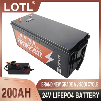 24V LiFePO4 Батериите 300AH 200AH Вградена Литиево-Желязо-Фосфатный Елемент BMS 6000 Цикъла За Кемперов RV Golf Cart Слънчев Със Зарядно устройство