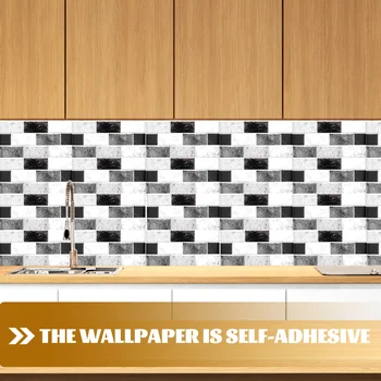 6 Листа Отделно и залепете стенни плочки, на лепкавите етикети на задния панел, Баня, кухня, Сменяеми етикети на плочки.