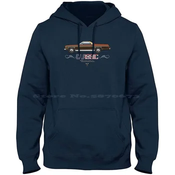 73-77 Hoody от 100% памук Wood Elco 1973 1974 1975 1976 1977 350 454 El Camino Drag Racing American Muscle Car