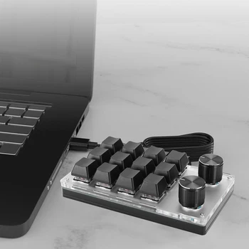 9 Клавиш 2 дръжки Макро Потребителска клавиатура Програмируеми Механична клавиатура Hotswap за програмата Office Механична клавиатура