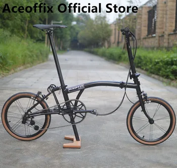 Aceoffix за каране на велосипед рамка Brompton, 1 комплект, черна сгъваема велосипедна рамка от тъмно хроммолибденовой стомана