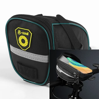 Безплатна доставка Велосипедни чанти в предната част Чанти на главата със сензорен екран 1Л Колоездене, чанти голям капацитет Водоустойчив колоездене, чанти за планински велосипеди
