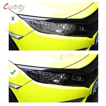 За Honda Civic 10th 2016 2017 2018 2019 2020 автоаксесоари от TPU, абсорбатори лампи, Прозрачна черна фолио за фарове, защитен стикер