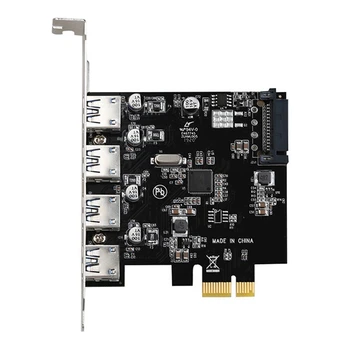 Карта за разширяване на PCIE-USB 3.0 4-портов USB адаптер PCI Express 3.0 с поддръжка на карти за разширяване на Mac Pro с безплатен задвижване