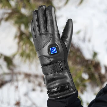 Непромокаеми зимни ръкавици с електрически люк, 3 нива на температурата, термична ръкавици със сензорен екран, топло за ръце на открито, джет, Ски, колоездене