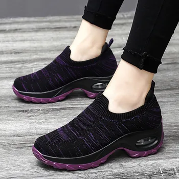 Спортни обувки с ударопоглъщащ възглавница за момичета, окото дишаща удобни обувки за ходене, женски маратонки нескользящие