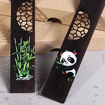 Хубава реколта панда W85 Sanders с модел от бамбук, Портретно марка, Окачване с пискюл, Забавни студентски дървени маркери за подаръци