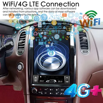 12,1-инчов Авто Радио Android, Мултимедиен Плейър За Infiniti EX25 EX30 EX35 EX37 2007-2013, на Екрана Автоматично GPS Навигация CarPlay