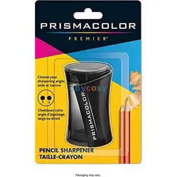 Острилка за моливи Prismacolor Black с двоен отвор, многофункционални учебни и офис-канцеларски материали, режещи инструменти за цветни моливи.,