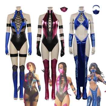 Серия костюми за cosplay Mortal cosplay Kombat Mileena Gitana, Секси гащеризон, Кралят костюм за Хелоуин