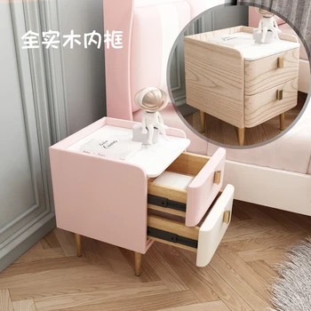 ультраузкая детска нощно шкафче от масивно дърво, малък модерен прост луксозен шкаф за съхранение в скандинавската спалня онлайн известни личности